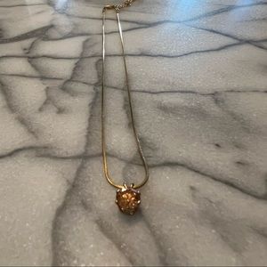 Light Orange Gemstone & Gold Necklace ✨